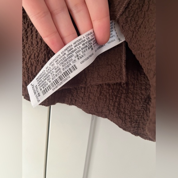 Zara Brown Textured Women's Crop Top Sz. XS - Picture 5 of 9